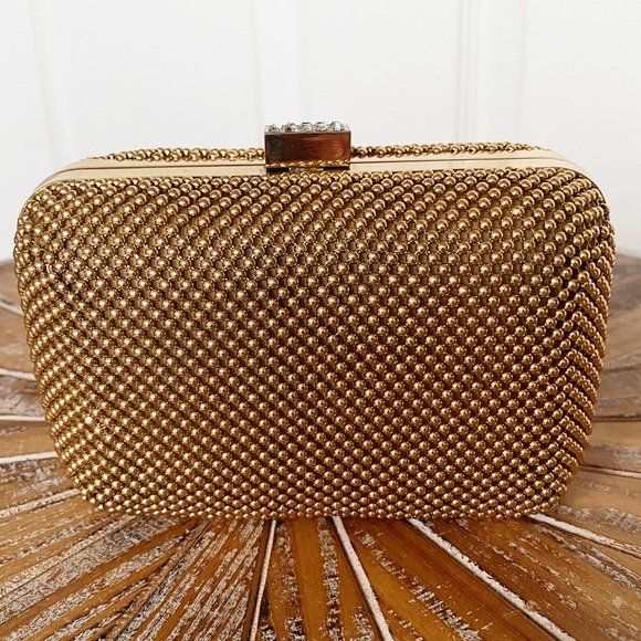 NWT bebe Gold Tone Minaudiere Bag - Picture 8 of 10